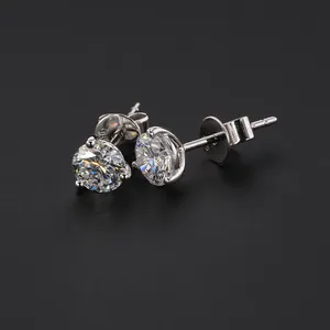 starsgem round Heart&Arrow diamond 3 carat moissanite stud earrings
