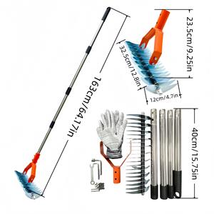 Râteau à <span class=keywords><strong>dents</strong></span> multifonctionnel pour travaux de jardinage, outil manuel de qualité industrielle pour l'élimination des mauvaises herbes et l'entretien des sols et des pelouses - Product Image 5