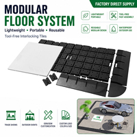 Kit de plateforme modulaire pour stand d'exposition automobile, dalles emboîtables sans outil pour stand d'exposition de voitures, système de plancher surélevé à installation rapide