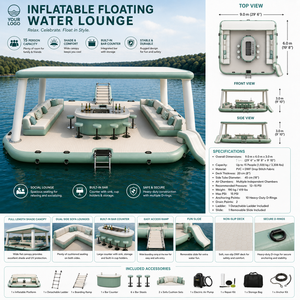 Isla Flotante Inflable Premium con Forma de <span class=keywords><strong>Castillo</strong></span> para Alquiler en Resorts, Lagos y Marinas, Suministro al por Mayor, Exportación, Suministro B2B - Product Image 1