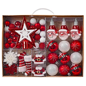 Articles de Noël Rouge Or Belles décorations de Noël Pelotas De Plástico Bolas De Navidad Personalizadas - Product Image 1