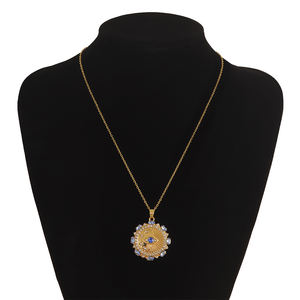 Compass Eyes Contrasting Zircon <strong>Coins</strong> Baroque Fashion Classic Trendy Jewelry <strong>Necklace</strong> - Product Image 6