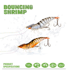 Señuelo de camarón sin pintar, jigs de pesca lenta, cebo luminoso de plástico duro, señuelo de superficie para salmón, anzuelo triple para pesca en río. - Product Image 4