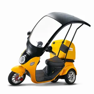 Triciclo elétrico amarelo a30, entrega de scooter para restaurante, 3 rodas, mobilidade scooter