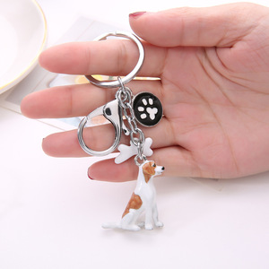 Mode 3D chien porte-clés mignon chiens porte-clés Border Collie Shelti Husky métal voiture porte-clés bijoux femme sac charme cadeau - Product Image 5