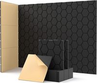 Panneaux muraux acoustiques blancs modernes WANFENG 30x30x1 cm, auto-adhésifs, en fibre de polyester absorbante, résistants à l'humidité, garantie 1 an