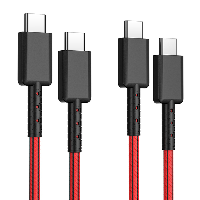 Factory OEM ODM Fold-resistant Nylon Braided USB C to C Cable 3ft 6ft Fast Charging Type C Cable
