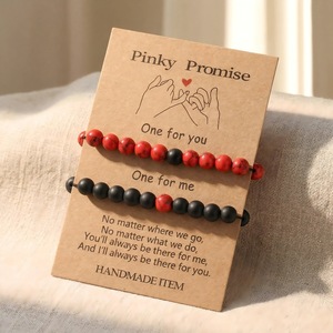 Pinky Promise <b>Couple</b> <b>Bracelets</b> Natural Stone Beaded Handmade Jewelry Gift for Him Her Unisex Valentine's Day Present - Product Image 3