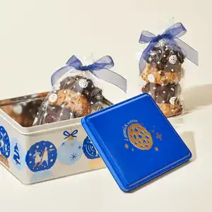 Custom Print Cute Rectangle Food Grade Tea Tin Boxes/Christmas Cookies And Gift Tin Metal Box/tin Coin Box