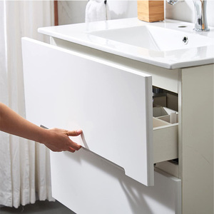 Mobile da <span class=keywords><strong>Bagno</strong></span> Moderno da 30 Pollici con <span class=keywords><strong>Lavabo</strong></span>, Montaggio a Parete, Finitura <span class=keywords><strong>in</strong></span> PVC Bianco per il Mercato Europeo - Product Image 3