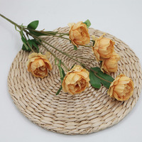 Buket Bunga Peony Sutra Buatan 7 Tangkai Seri Spring, Bunga Palsu untuk Dekorasi Pernikahan, Rumah, Hotel, Fotografi, Berkualitas Tinggi