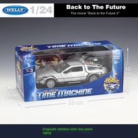 WELLY 1:24 Movie Cars Jouets moulés sous pression Cadeau parfait-Prêt pour joueur One & Retour vers le futur Collection de modèles en alliage plastique