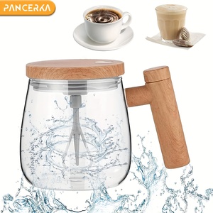 Taza de Café de Vidrio de Borosilicato con Diseño de Madera de Arce, 400 ml, Color Personalizable, Mezcla Automática, Función Frío/Caliente - Product Image 1