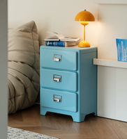 Commode en acier à 3 tiroirs, buffet de rangement, meuble gain de place pour la maison, l'hôtel, le salon, la chambre, le placard
