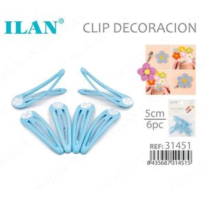 Base decorativa per fermagli per capelli ILAN da 5 cm, 6 pezzi, per bambini e donne - Product Image 1