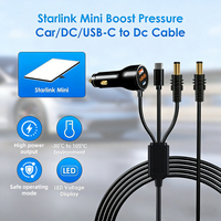 Chargeur de voiture Starlink Mini avec écran numérique 3-en-1, version plaquée or noir 3M