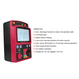 Testeur de résistance d'isolement numérique GM3123 haute tension, tension de test 520V, plage de mesure 0-999, alimentation 12V CC, précision - Product Image 5
