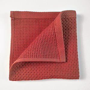 Chiffon de nettoyage pour gaufres à bords roulés à double usage Tampons à récurer absorbants en coton Forme carrée Essuyage de table de cuisine Séchage humide - Product Image 3