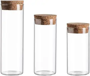 Glass Test Tube with Cork Covers for Wedding Favors and Art Crafts DIY Decoration Refillable Borosilicate Glass Vials