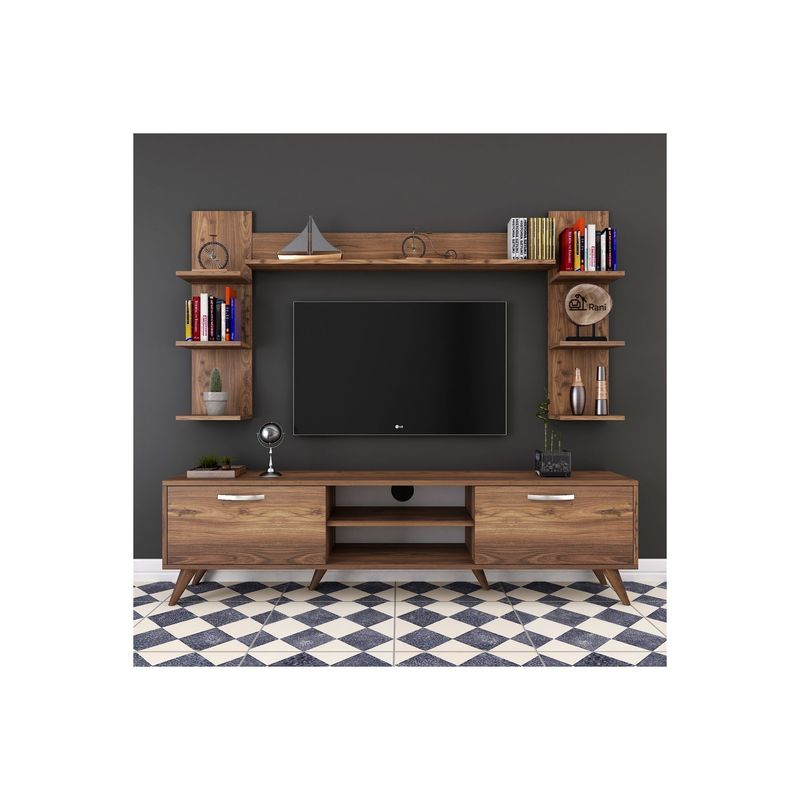 Wood TV Stand With LED Light