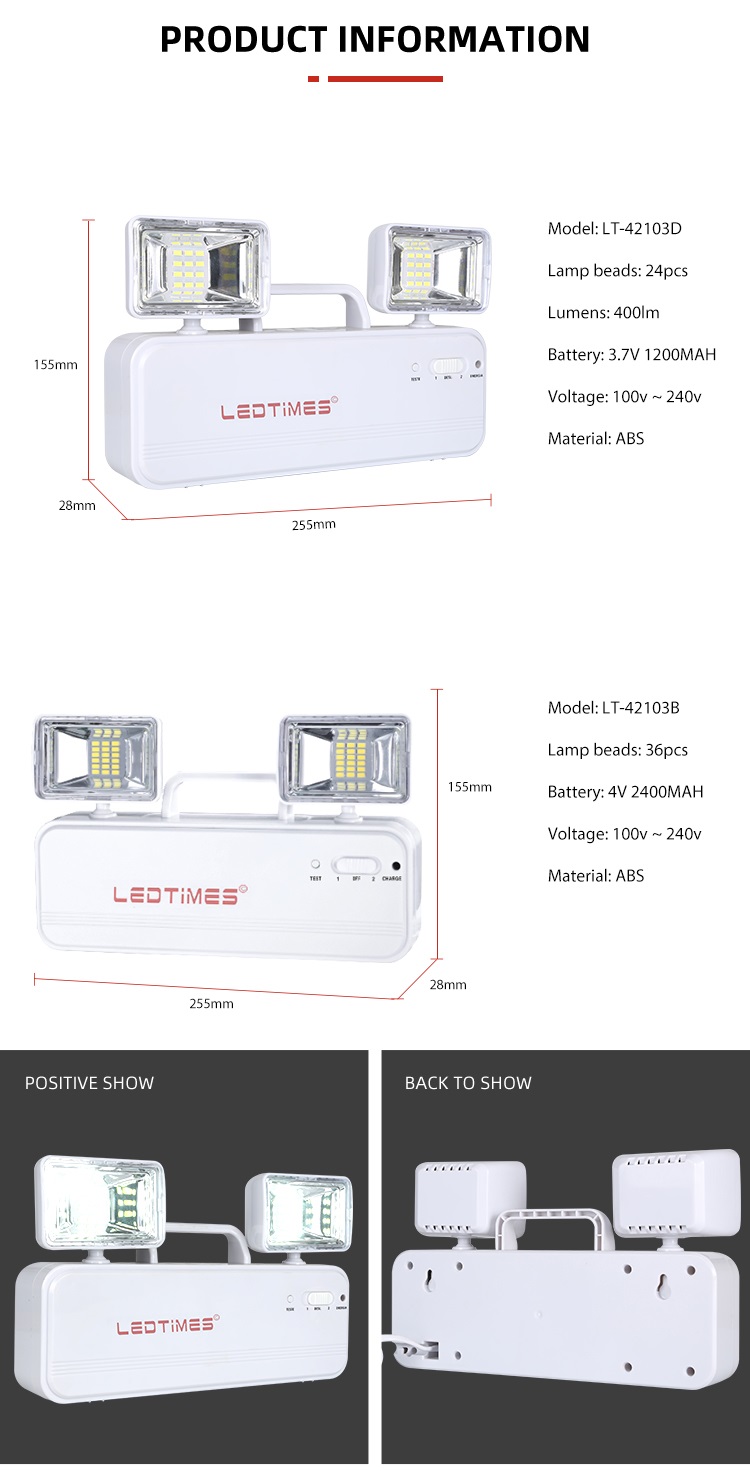 Professional Design White 24Pcs Duals Heads Indoor Hotel Lobby 3.7V Rechargeable Led Emergency Warning Light