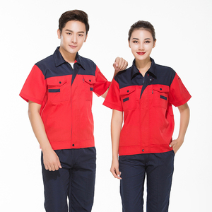 Tenue de travail d'été à manches courtes Protection du travail Tenue de travail résistante à la saleté et à l'usure Uniforme de réparation automobile à manches courtes - Product Image 5