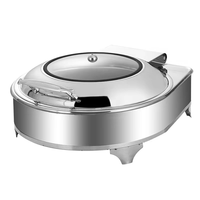 Conception de logo personnalisé économique en acier inoxydable grand ensemble de chauffe-plats buffet avec plats en verre