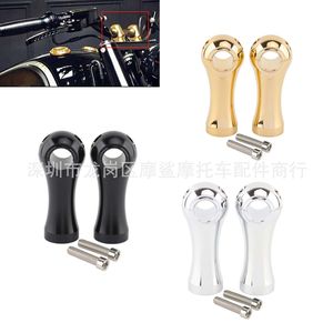 Clips de fixation pour guidon de moto, 32mm, 4 pouces, pour Harley Davidson, finition chromée noir et or - Product Image 1