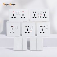 Prise murale industrielle en plastique blanche du Royaume-Uni, chargeur rapide USB Type-C 20W, pour maison/bureau, interrupteur d'alimentation PC 4 voies, 5 broches universelles 13A 240V