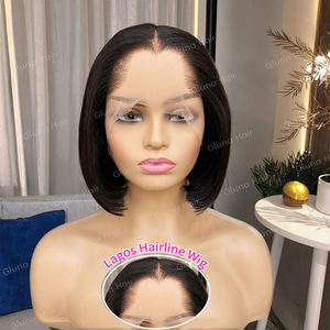 Perruque en cheveux humains avec dentelle frontale HD sans colle, cheveux vierges indiens Remy, alignés sur la ligne de cheveux en forme de M, 13x4, avec une ligne de cheveux basse Lagos - Product Image 4