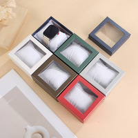 Exquisita Caja de Regalo de Cartón Transparente de Color Puro para Relojes, Caja de Almacenamiento de Joyería de Color Sólido Simple