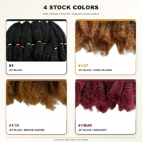 Extensions de cheveux synthétiques en vrac pour tresses, texture crépue, 14 pouces, 120g, 24 mèches, basse température, vente en gros