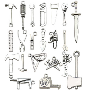 Pendentif en alliage d'argent antique, formes variées, pour la fabrication de bracelets, accessoires de bijoux DIY, alliage de zinc plaqué - Product Image 5