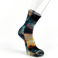 Chaussettes de sport pour hommes avec logo personnalisé, sublimation 360°, impression numérique, respirantes, tricotées, vente en gros OEM