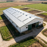 Establos para Ganado con Estructura de Acero Galvanizado en Caliente Aislado, Diseño Industrial para Reducir el Estrés por Calor, para Uso en Granjas