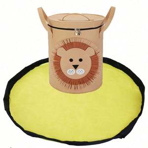 Alfombra de Juego Grande y Cestas Organizadoras de Juguetes, Cesta de Lona Plegable, Bolsa de Almacenamiento Rápido para Juguetes de Exterior para Niños - Product Image 2