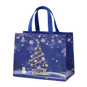 Sacs cadeaux de Noël pliables multifonctionnels en polyester non tissé avec poignées pour l'emballage et les fournitures de fête - Product Image 2