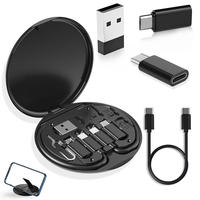 Kit d'adaptateur USB Type-C et Micro 6 en 1 avec charge rapide 60W, boîte de rangement en plastique écologique pour ordinateur IOS et téléphone portable