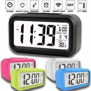 Wholesale <b>Digital</b> LCD Electronic Alarm <b>Desk</b> <b>Clock</b> Calendar Thermometer Backlight Battery Operated Eco-Friendly for Outdoor Home - Product Image 5