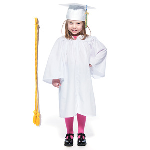 green emerald velvet dress Child Matte White Graduation Gown main image 0