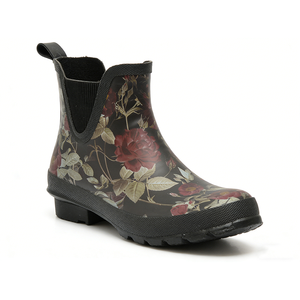 <span class=keywords><strong>Botas</strong></span> <span class=keywords><strong>de</strong></span> Lluvia Cortas <span class=keywords><strong>para</strong></span> <span class=keywords><strong>Mujer</strong></span> con Estampado Floral, Diseño Vintage <span class=keywords><strong>de</strong></span> Rosas, Impermeables, <span class=keywords><strong>de</strong></span> Goma, Tipo Chelsea, con Suela Antideslizante - Product Image 1