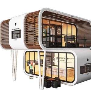 Structure en acier et aluminium, maison préfabriquée <span class=keywords><strong>mobile</strong></span> de <span class=keywords><strong>luxe</strong></span> moderne, capsules spatiales familiales intelligentes - Product Image 2