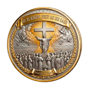 Moneta Commemorativa Cristiana della Redenzione e Risurrezione, Artigianato in Metallo, Decorazione a Tema Fede, Souvenir Religioso - Product Image 3