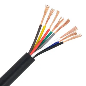 Noyau de fil et de câble Câble flexible gainé en PVC Faisceau de câbles Terminal Cable Factory OEM Copper Higher Quality 8C 0.75mm Black CE