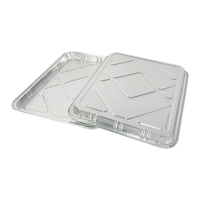 Barquette rectangulaire peu profonde en aluminium jetable de 1500 ml, robuste, pour barbecue, cuisson au four, conteneur alimentaire, boîte d'emballage