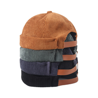 Gorro de Pana de Calidad Personalizada, Estilo Vintage sin Visera, Gorro Docker Retro Ajustable sin Visera, Gorro de Marinero con Puño Enrollado sin Botones