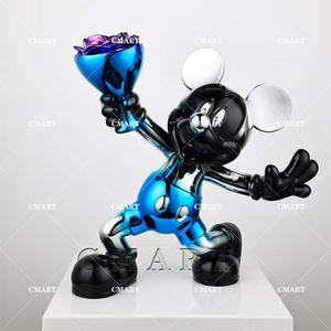 Modello di Topolino e Minnie Dipinto a Mano in Resina/Fibra di Vetro Personalizzabile per Scultura Artistica da Esposizione su Scrivania per Ufficio - Product Image 2