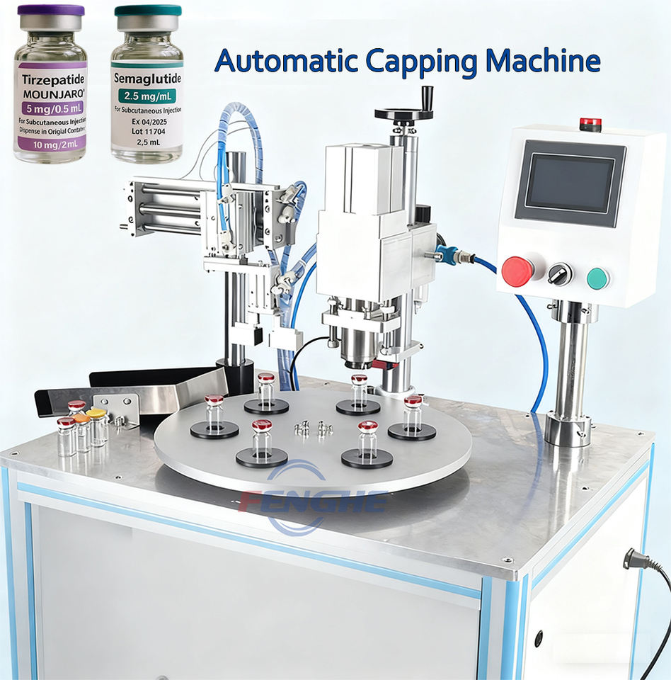 2026 Automatic Rotary Table Type Glass Vial Bottle Plastic Cap Sealing ...
