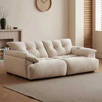Moderne Weiche Verstellbare Rückenlehne Sofas Cremeweiß Wohnzimmer-Sofas für Zuhause Beliebtes Neues Designer Breitsitz-Stoffsofa-Set