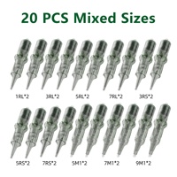 10 aiguilles jetables pour cartouche de tatouage, tailles mixtes RL RS M1, tailles assorties pour stylo de tatouage